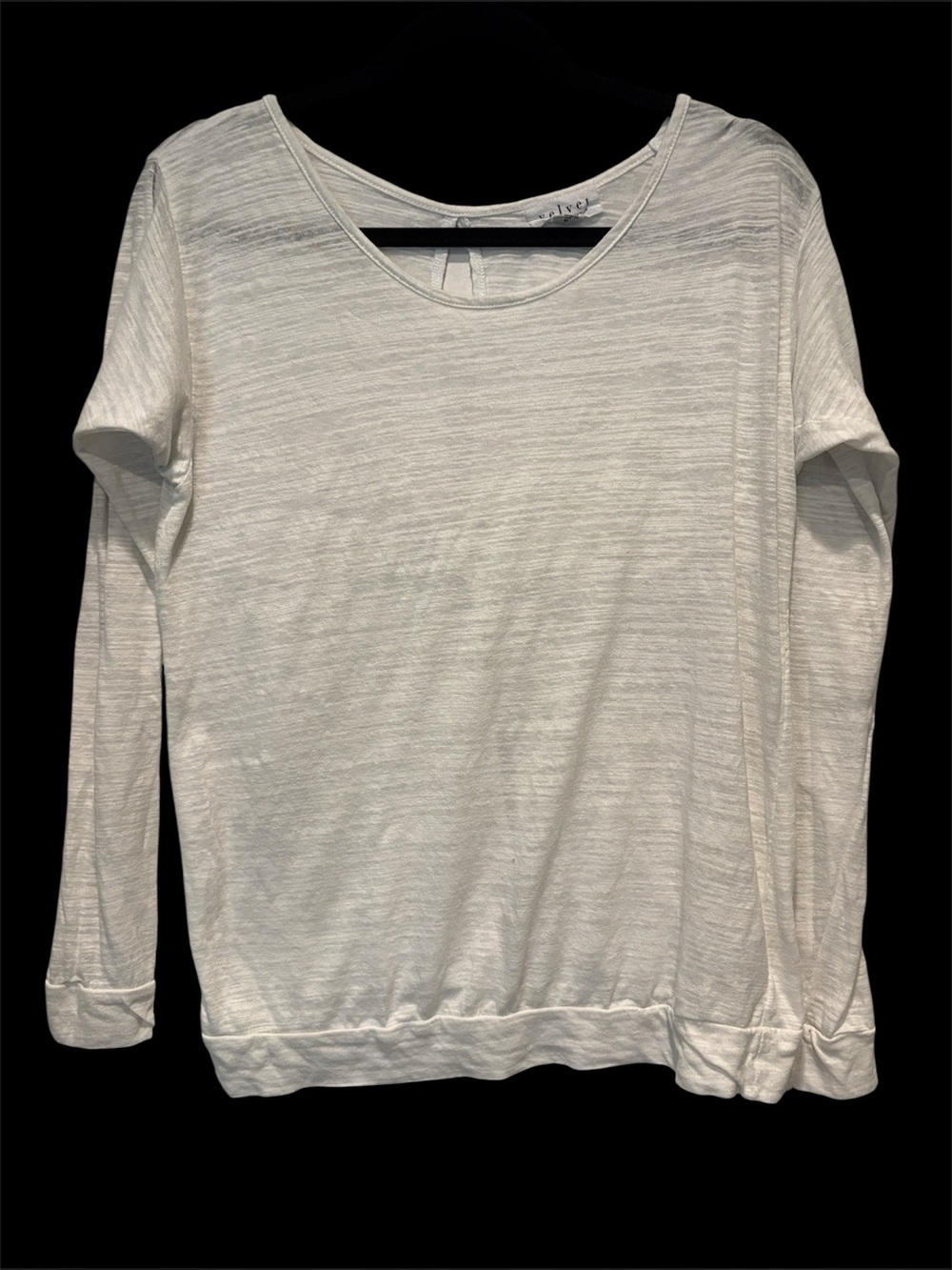 Velvet - Women's Long Sleeve Tee, T-shirt. Size Medium. White.